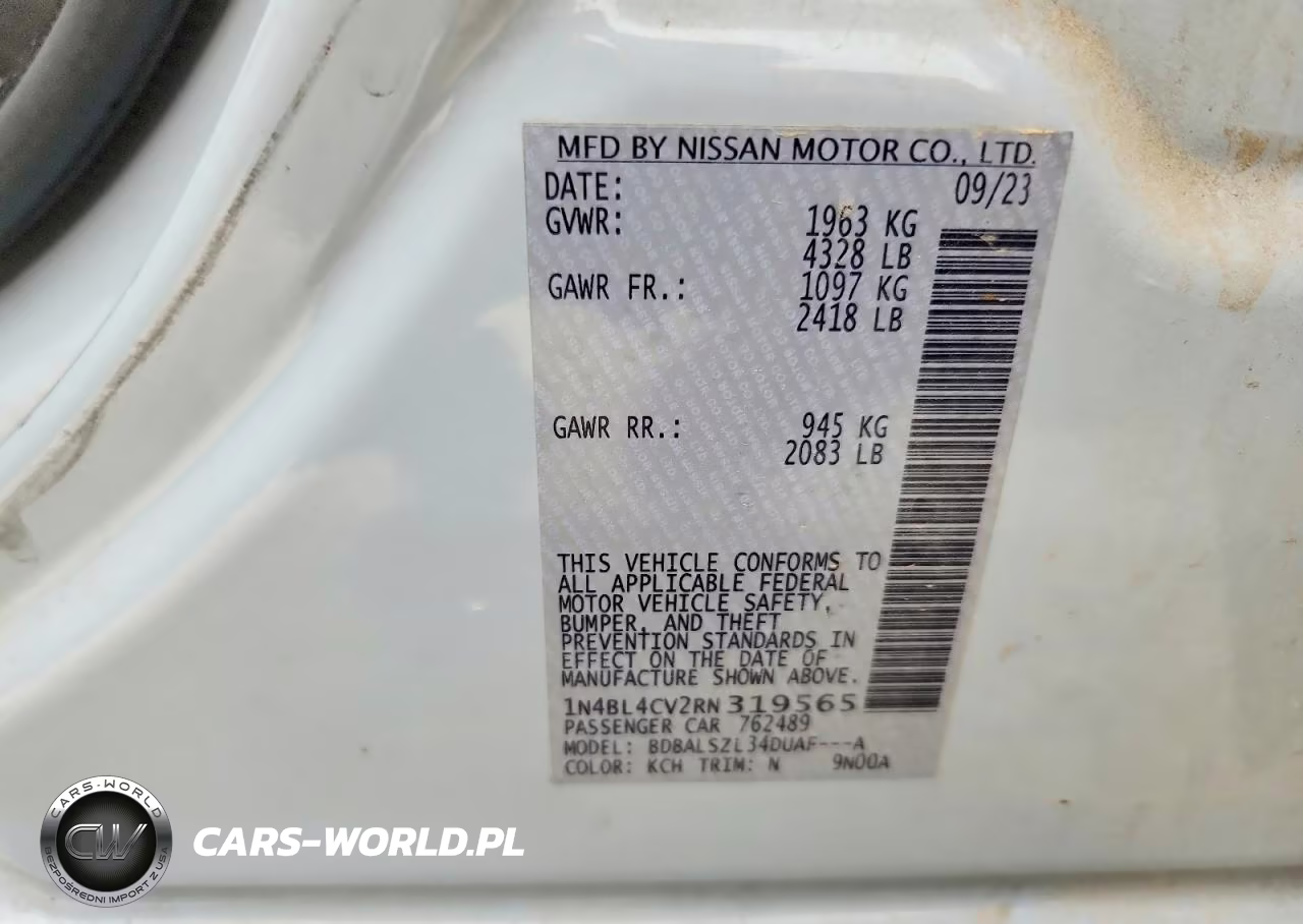 2024 Nissan Altima Sr VIN:1N4BL4CV2RN319565 - 13