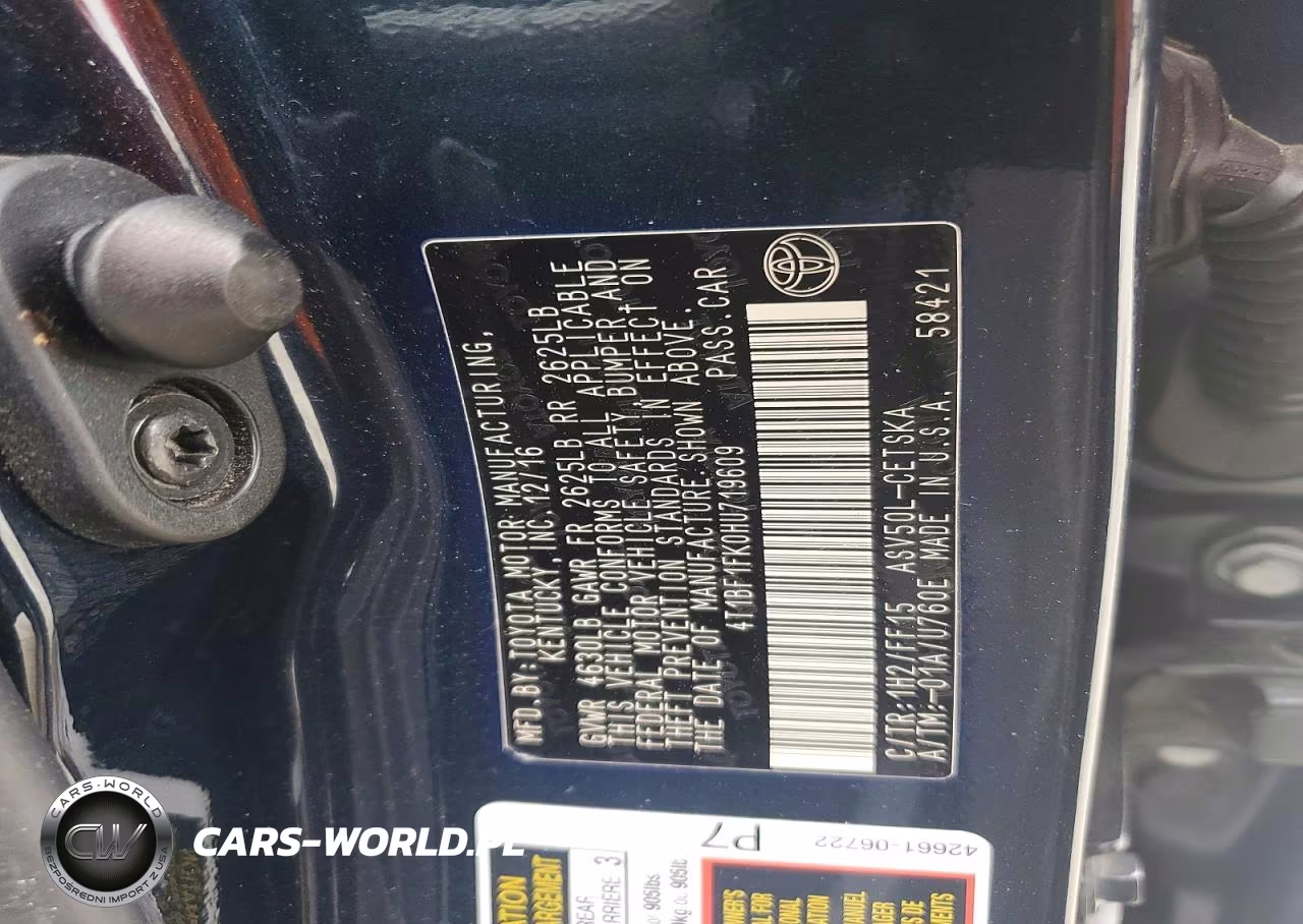 2017 Toyota Camry VIN:4T1BF1FK0HU719609 - 12