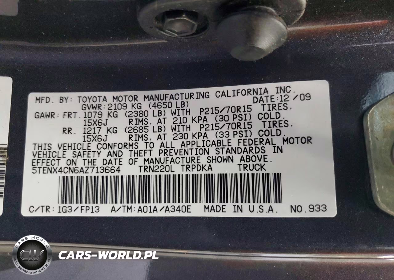 2010 Toyota Tacoma Base VIN:5TENX4CN6AZ713664 - 13