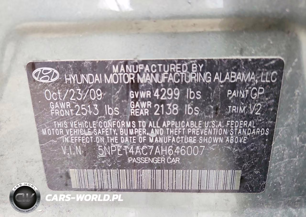 2010 Hyundai Sonata Gls VIN:5NPET4AC7AH646007 - 12