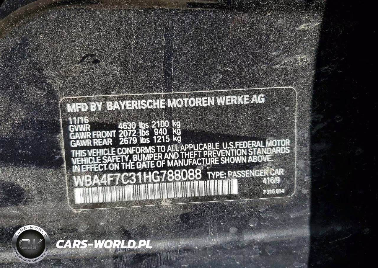 2017 BMW 430I Gran Coupe VIN:WBA4F7C31HG788088 - 13