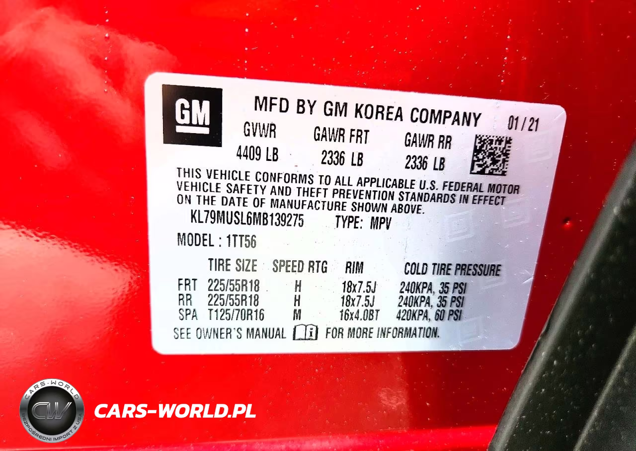 2021 Chevrolet Trailblazer Rs VIN:KL79MUSL6MB139275 - 13
