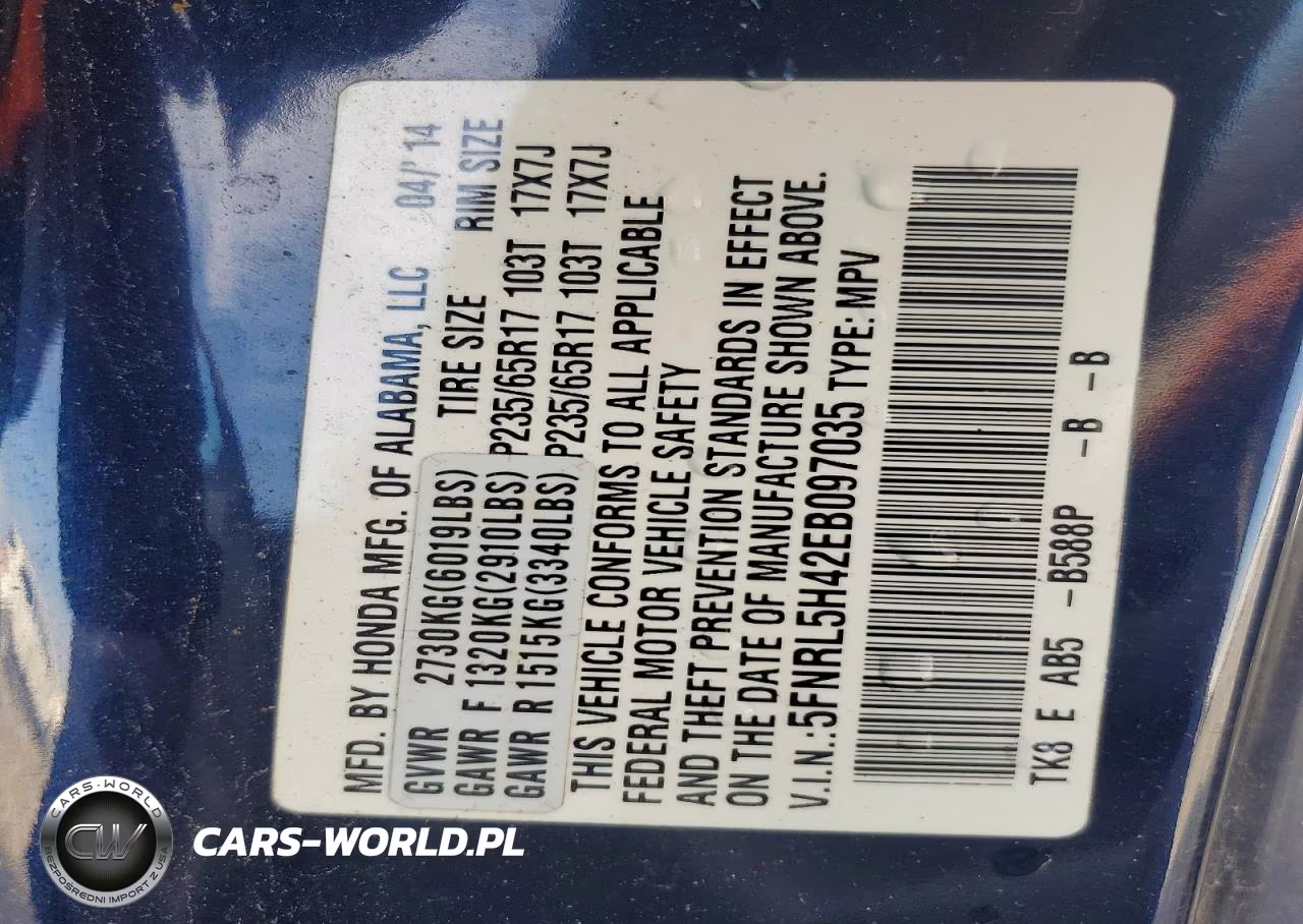 2014 Honda Odyssey Ex VIN:5FNRL5H42EB097035 - 13