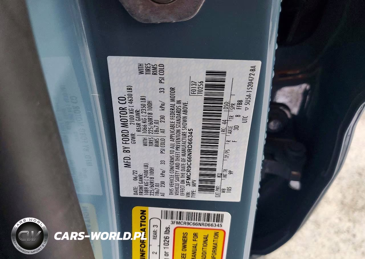 2022 Ford Bronco Sport Outer Banks VIN:3FMCR9C66NRD66345 - 13