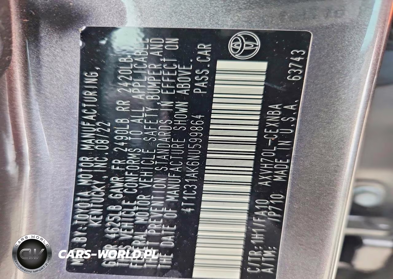 2022 Toyota Camry Le VIN:4T1C31AK6NU599864 - 12