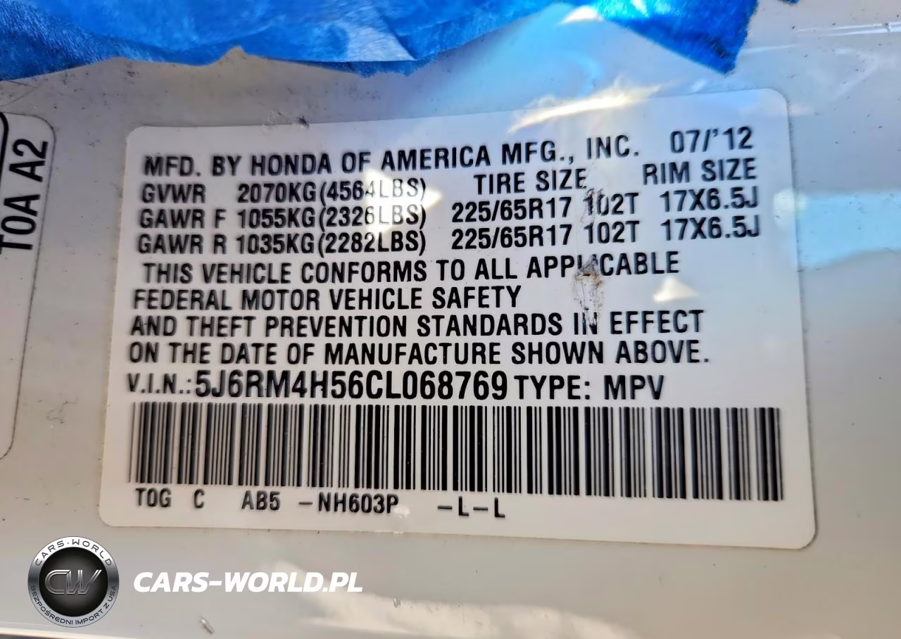 2012 Honda Cr-V Ex VIN:5J6RM4H56CL068769 - 14