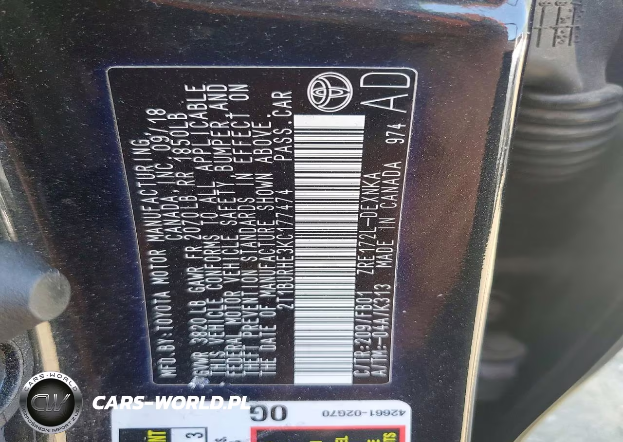 2019 Toyota Corolla Le VIN:2T1BURHE3KC177474 - 13