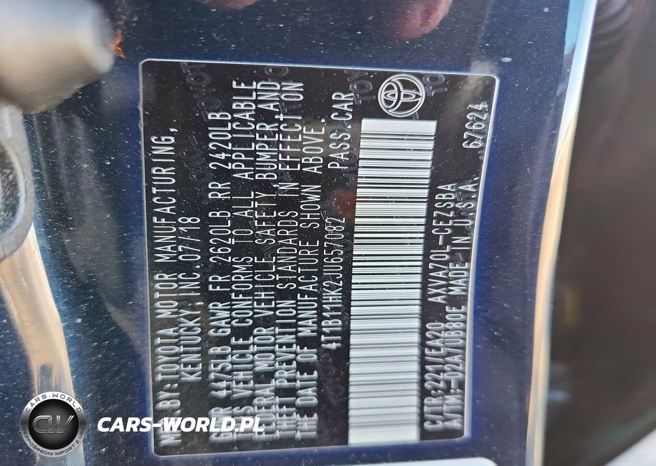 2018 Toyota Camry Se VIN:4T1B11HK2JU657082 - 12