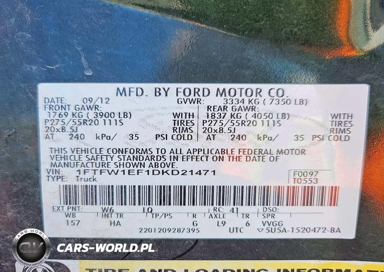 2013 Ford F150 Supercrew VIN:1FTFW1EF1DKD21471 - 12