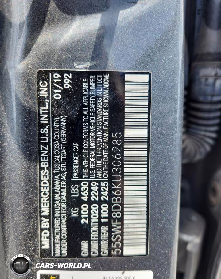 2019 Mercedes-Benz C 300 VIN:55SWF8DB6KU306285 - 12