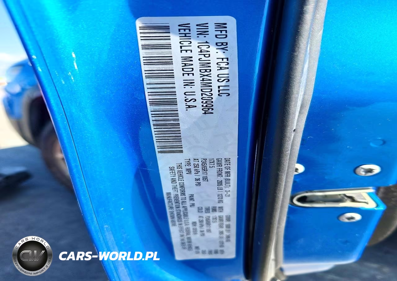 2021 Jeep Cherokee Trailhawk VIN:1C4PJMBX4MD209964 - 12