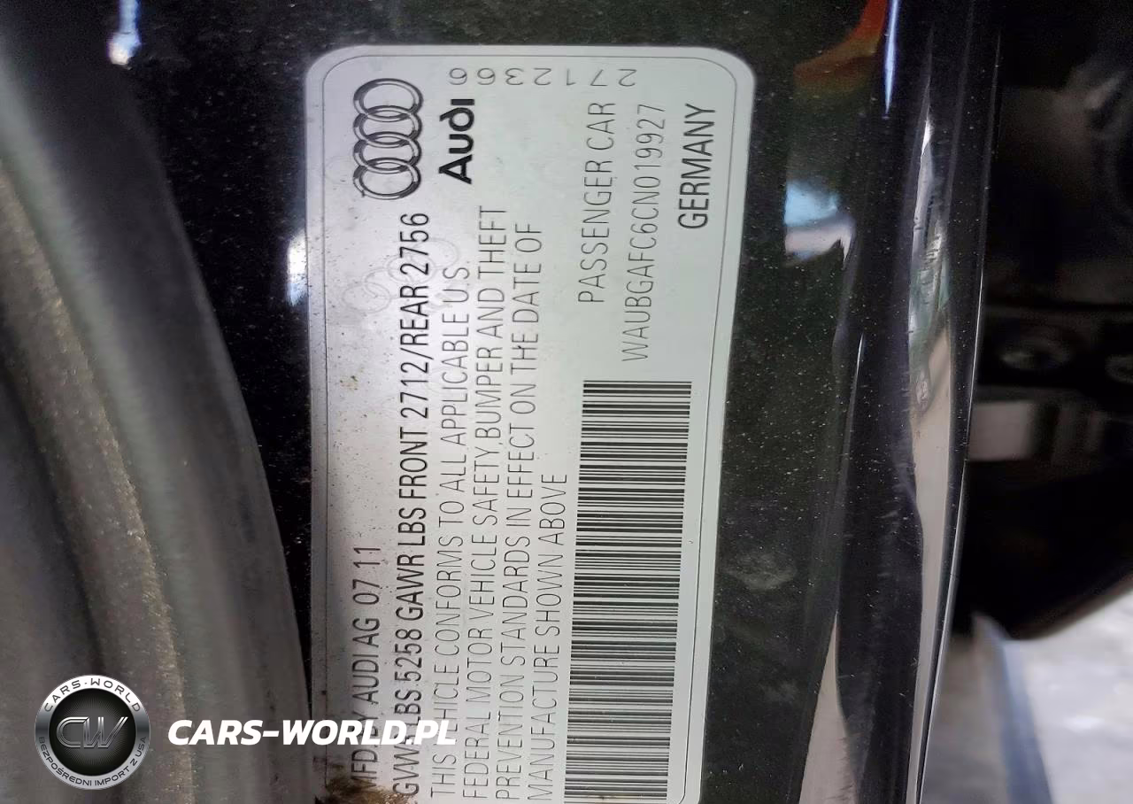 2012 Audi A6 VIN:WAUBGAFC6CN019927 - 12
