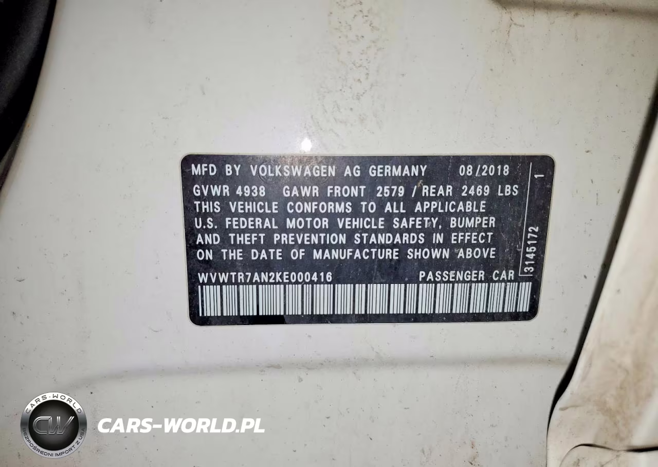 2019 Volkswagen Arteon Sel Premium VIN:WVWTR7AN2KE000416 - 12