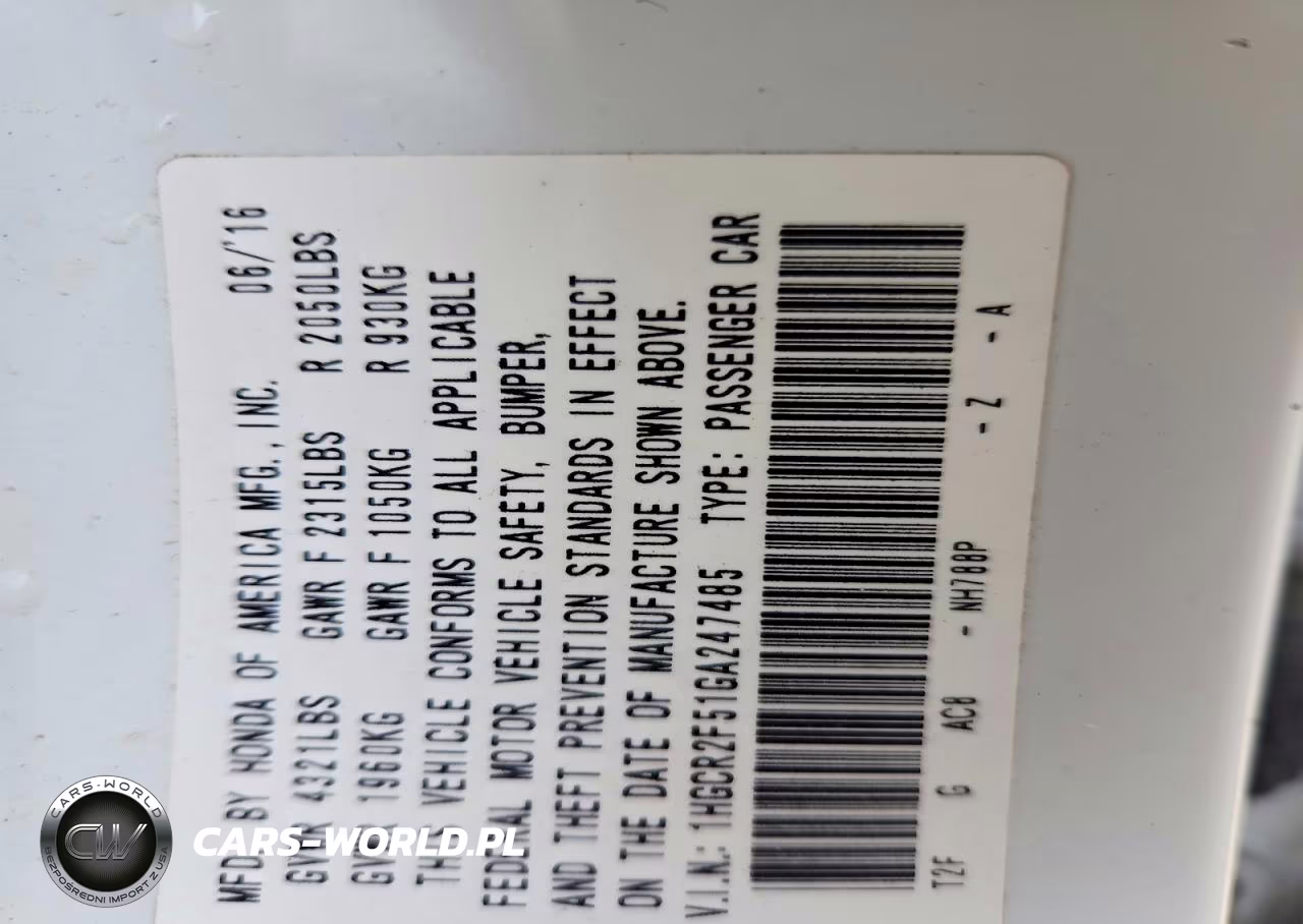 2016 Honda Accord Sport VIN:1HGCR2F51GA247485 - 12