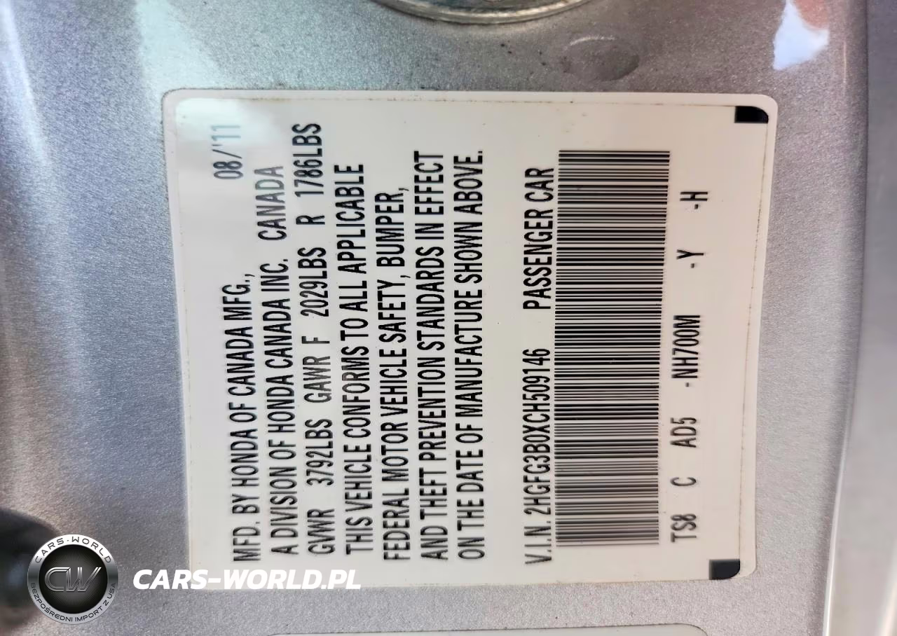 2012 Honda Civic Exl VIN:2HGFG3B0XCH509146 - 13