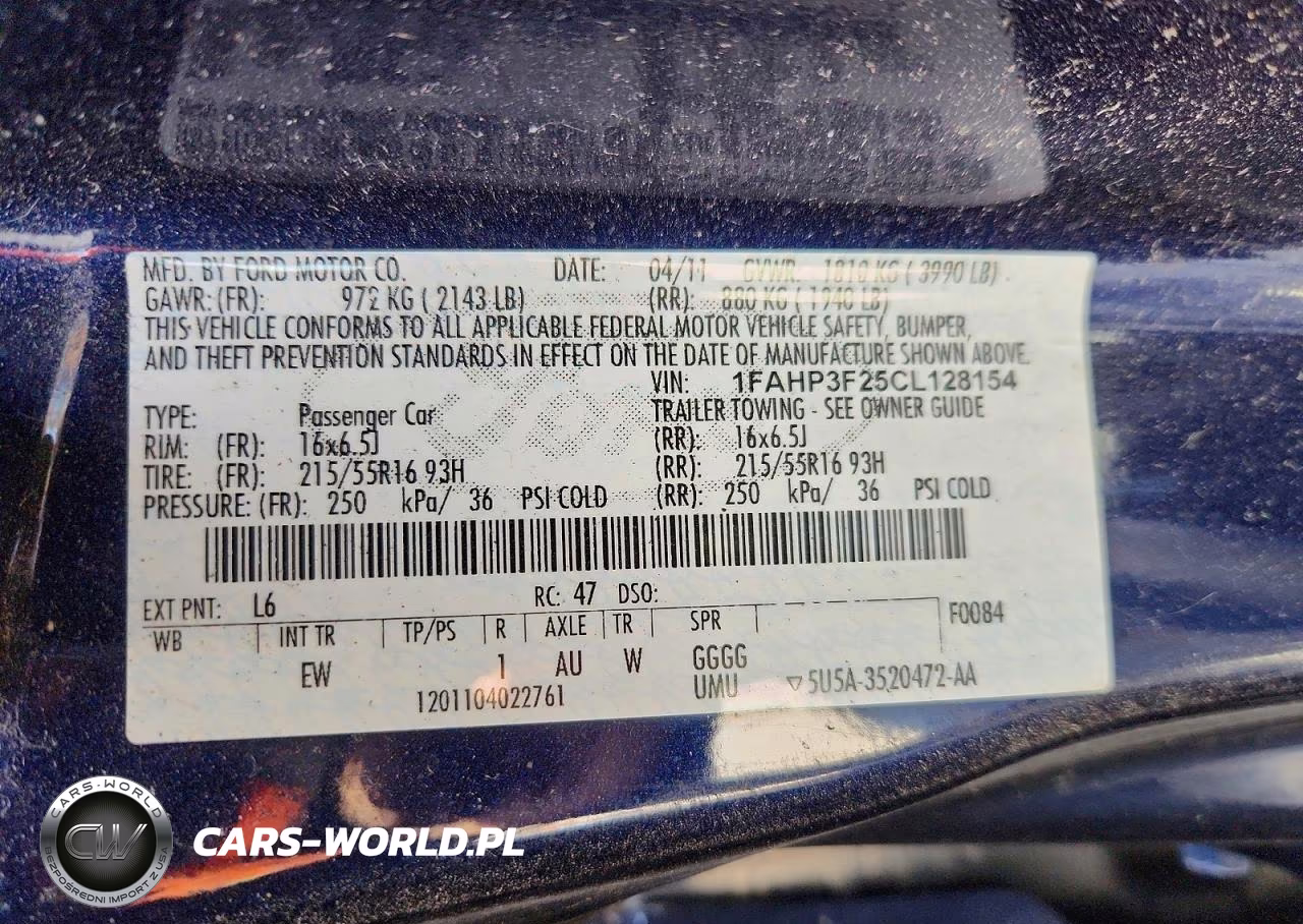 2012 Ford Focus Se VIN:1FAHP3F25CL128154 - 12