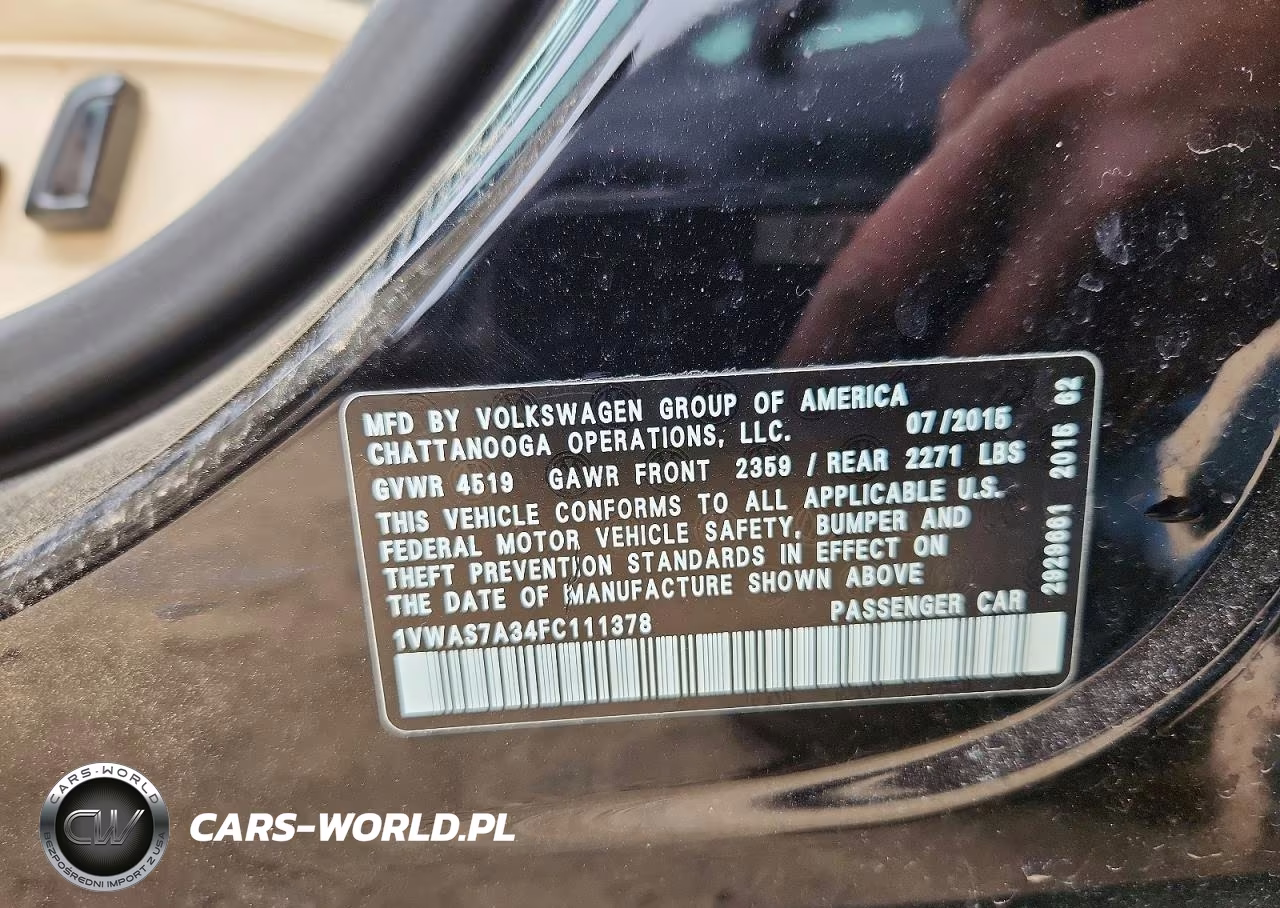 2015 Volkswagen Passat S VIN:1VWAS7A34FC111378 - 12