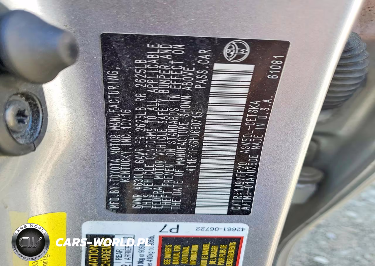 2017 Toyota Camry Se VIN:4T1BF1FK6HU690715 - 12