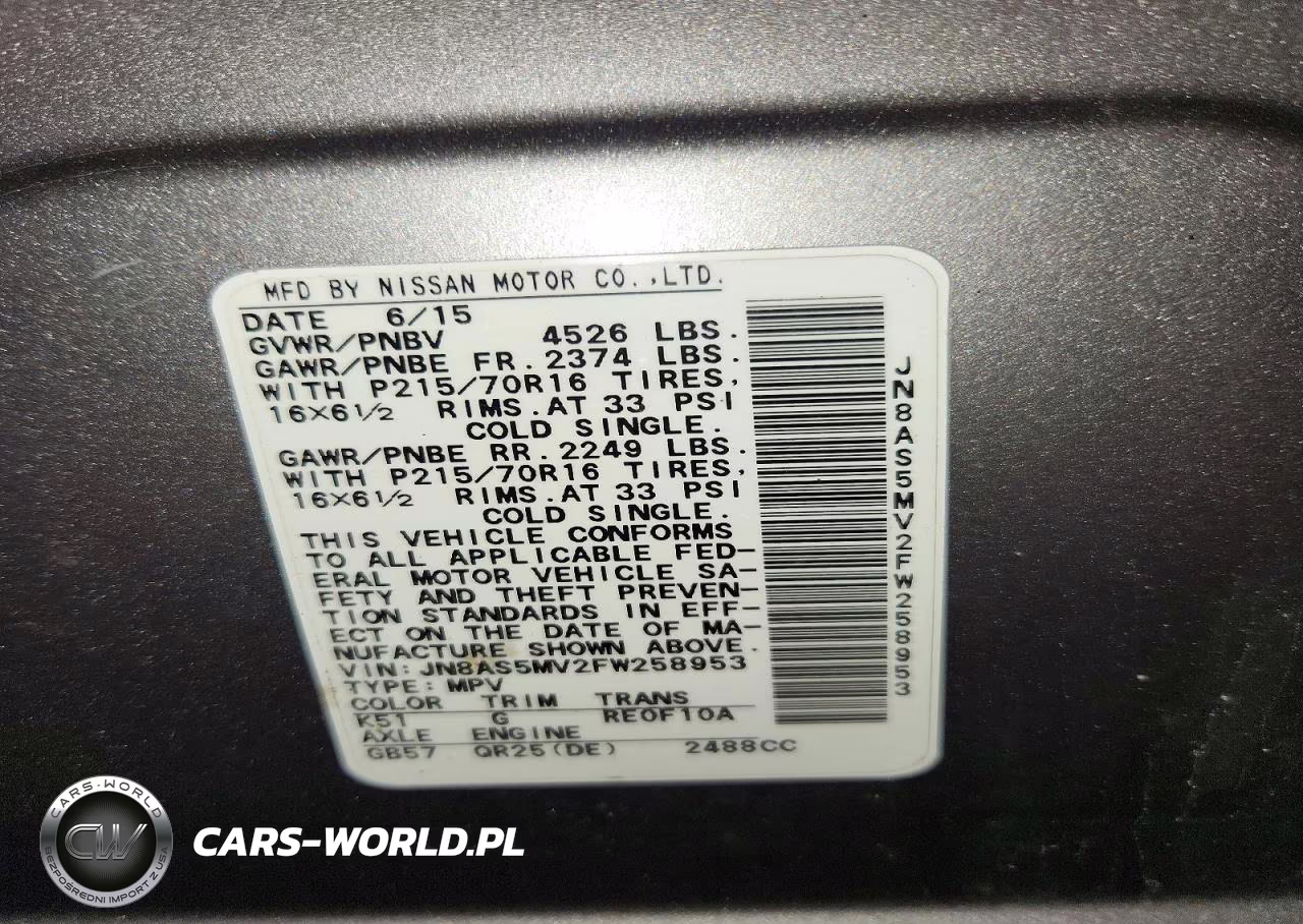 2015 Nissan Rogue Select S VIN:JN8AS5MV2FW258953 - 14