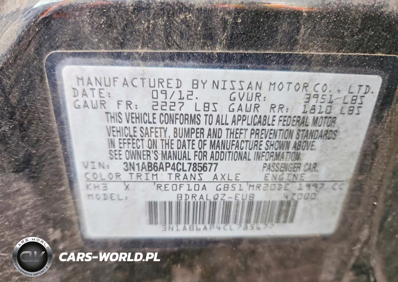 2012 Nissan Sentra VIN:3N1AB6AP4CL785677 - 12