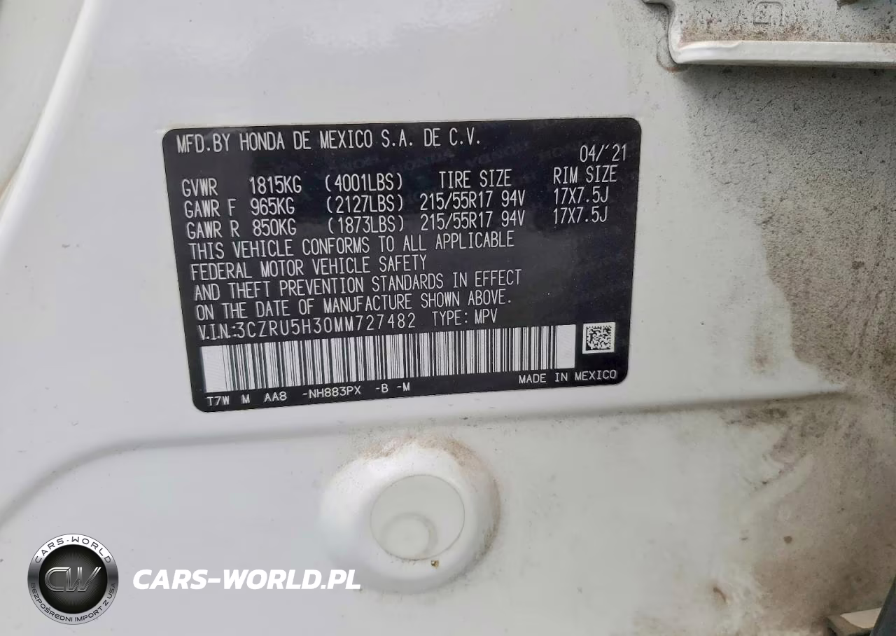 2021 Honda Hr-V Lx VIN:3CZRU5H30MM727482 - 13