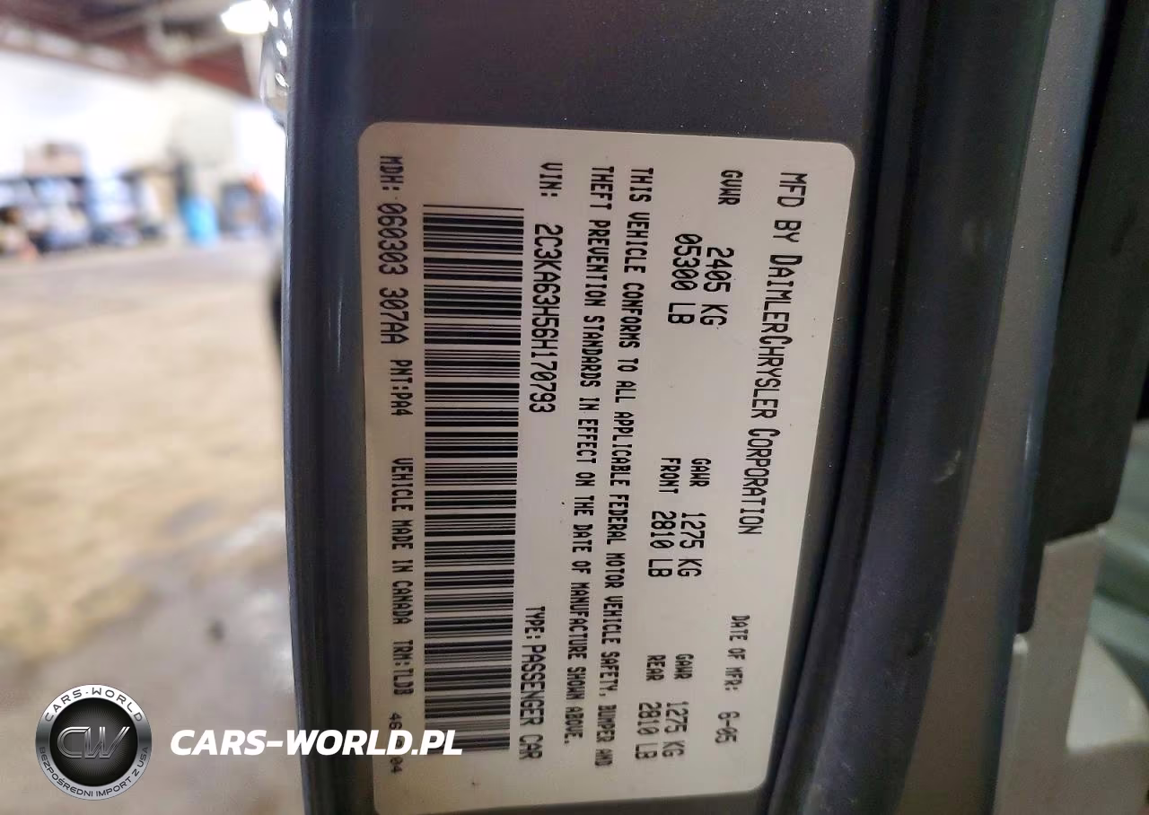 2006 Chrysler 300C VIN:2C3KA63H56H170793 - 12