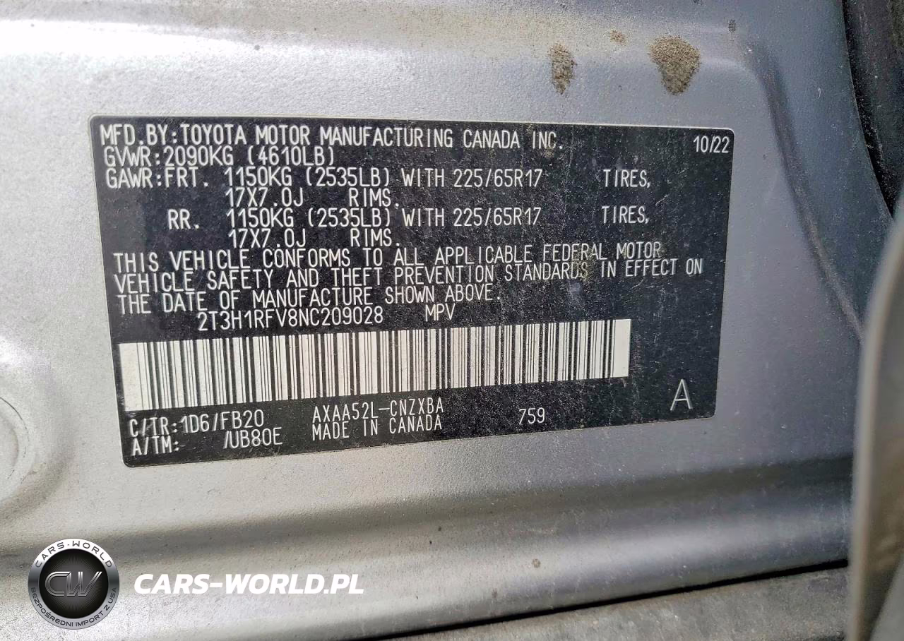 2022 Toyota Rav4 Le VIN:2T3H1RFV8NC209028 - 12