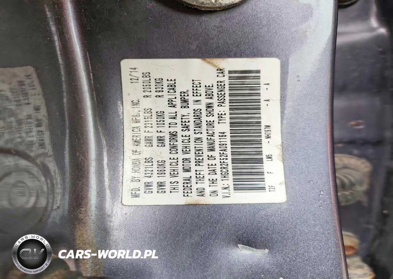 2015 Honda Accord Sport VIN:1HGCR2F52FA091164 - 13