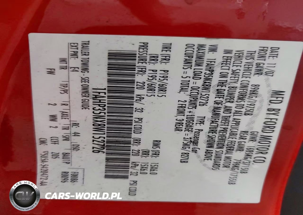 2008 Ford Focus VIN:1FAHP35NX8W152726 - 13
