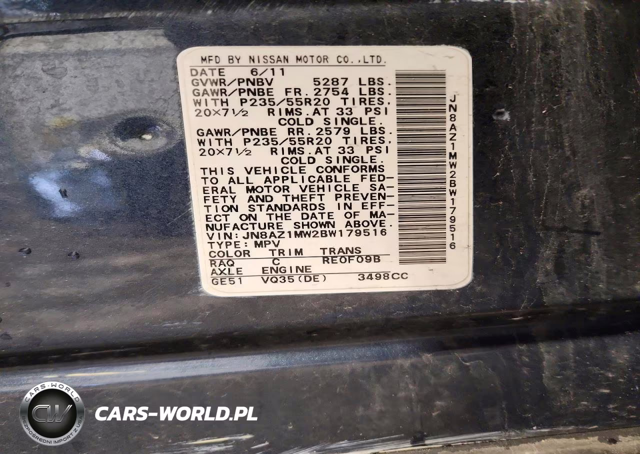 2011 Nissan Murano S VIN:JN8AZ1MW2BW179516 - 13