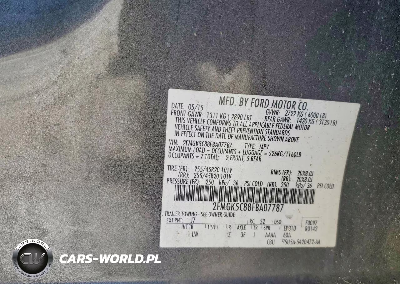2015 Ford Flex Sel VIN:2FMGK5C88FBA07787 - 14