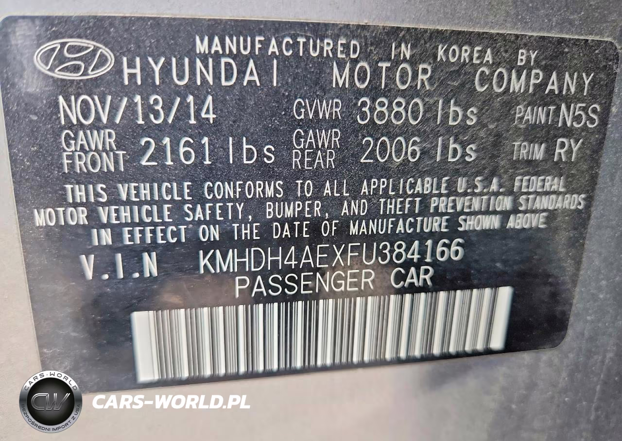 2015 Hyundai Elantra Limited VIN:KMHDH4AEXFU384166 - 12