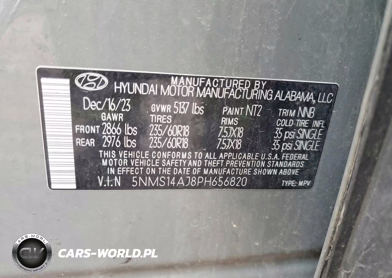 2023 Hyundai Santa Fe Se VIN:5NMS14AJ8PH656820 - 13