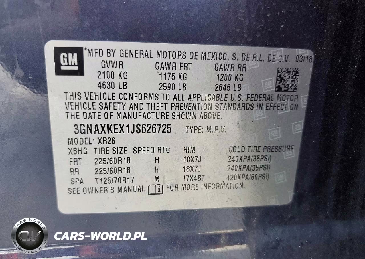 2018 Chevrolet Equinox Lt VIN:3GNAXKEX1JS626725 - 12