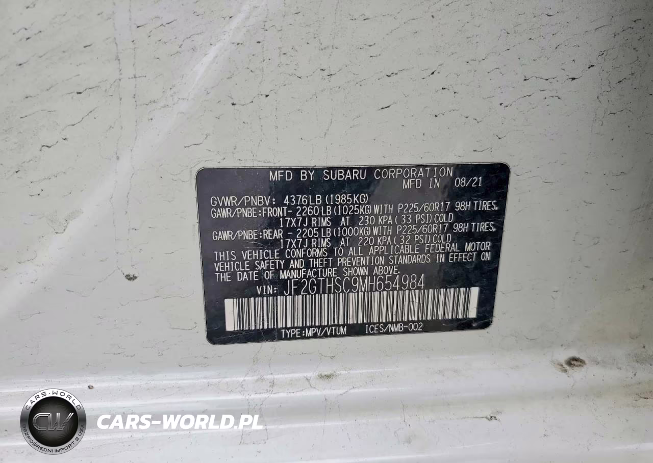 2021 Subaru Crosstrek Sport VIN:JF2GTHSC9MH654984 - 12