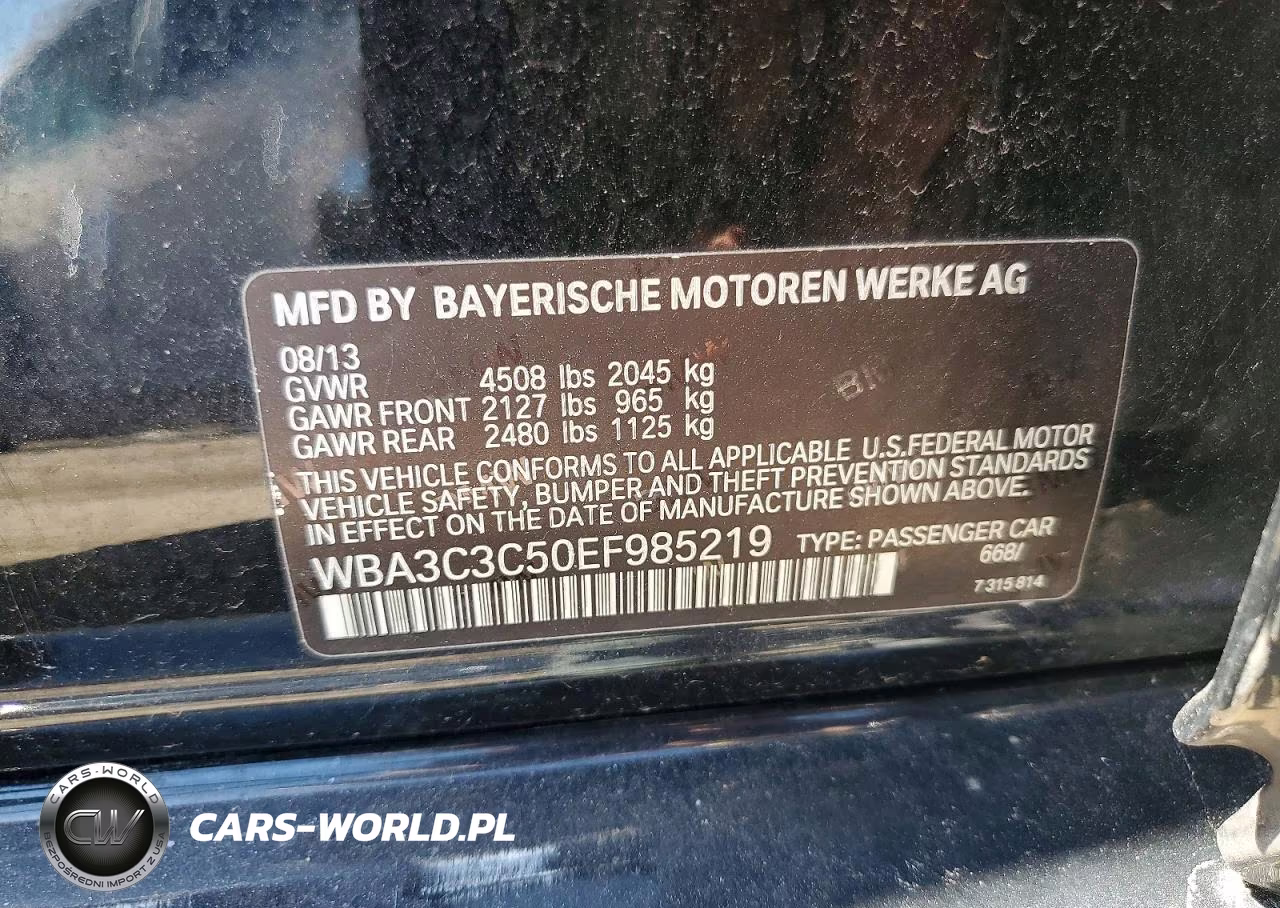 2014 BMW 320 I xDrive VIN:WBA3C3C50EF985219 - 12