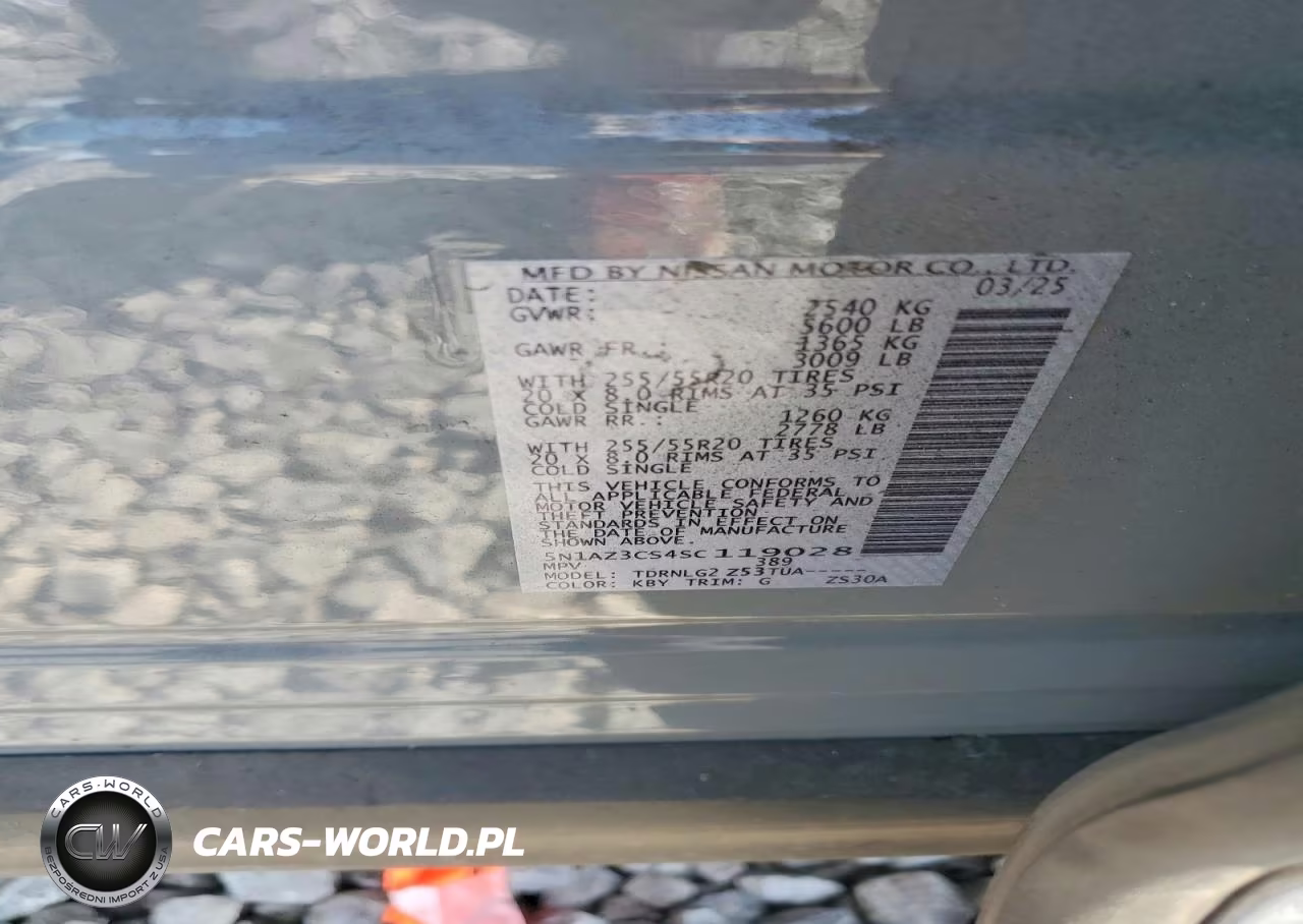 2025 Nissan Murano Sl VIN:5N1AZ3CS4SC119028 - 13