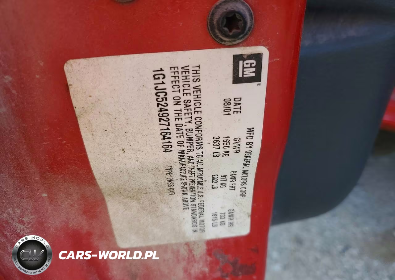 2002 Chevrolet Cavalier Base VIN:1G1JC524927164164 - 12
