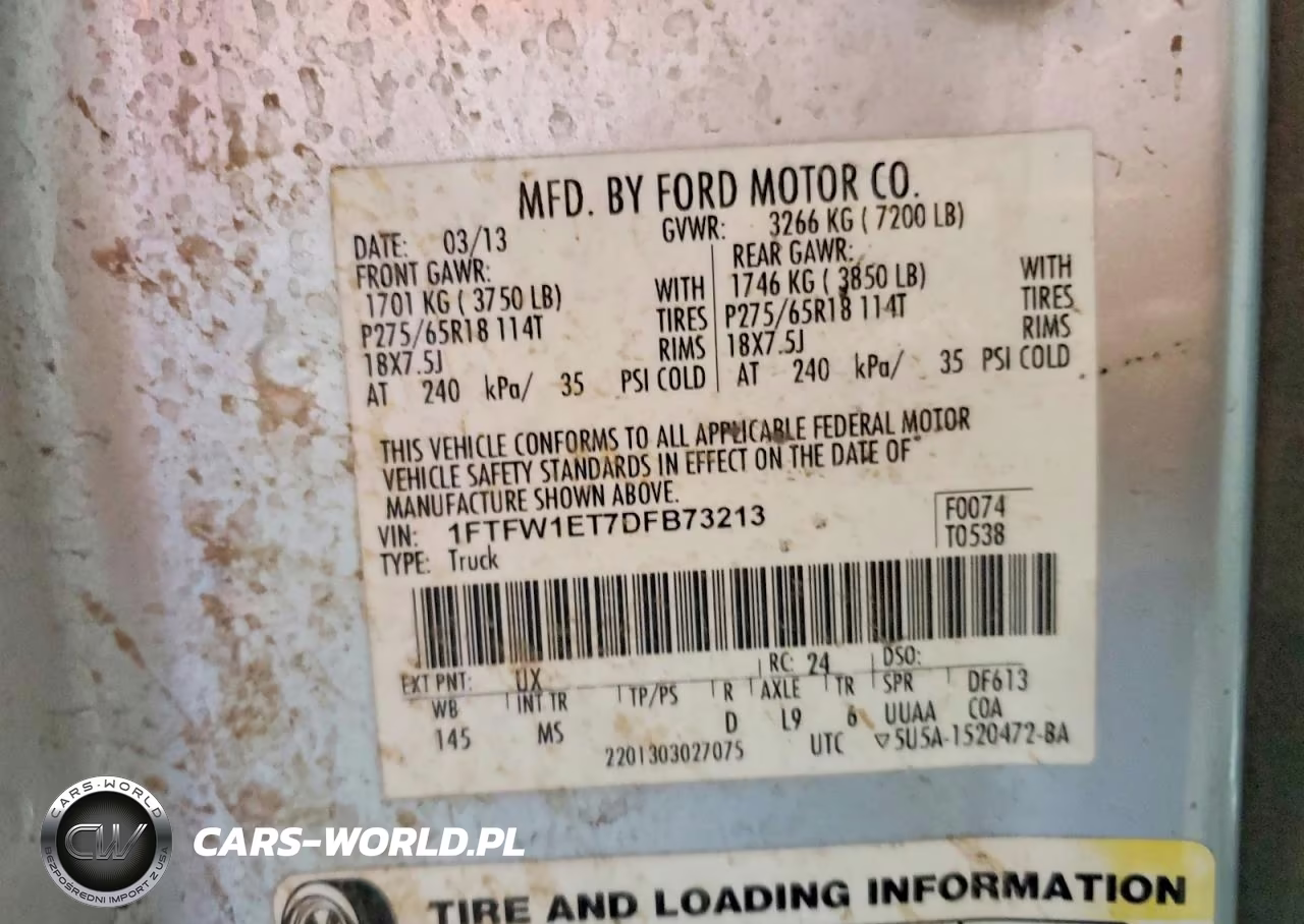 2013 Ford F150 Supercrew VIN:1FTFW1ET7DFB73213 - 12