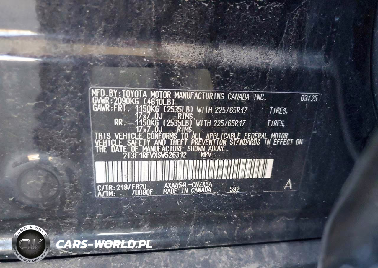 2025 Toyota Rav4 Le VIN:2T3F1RFVXSW526312 - 13