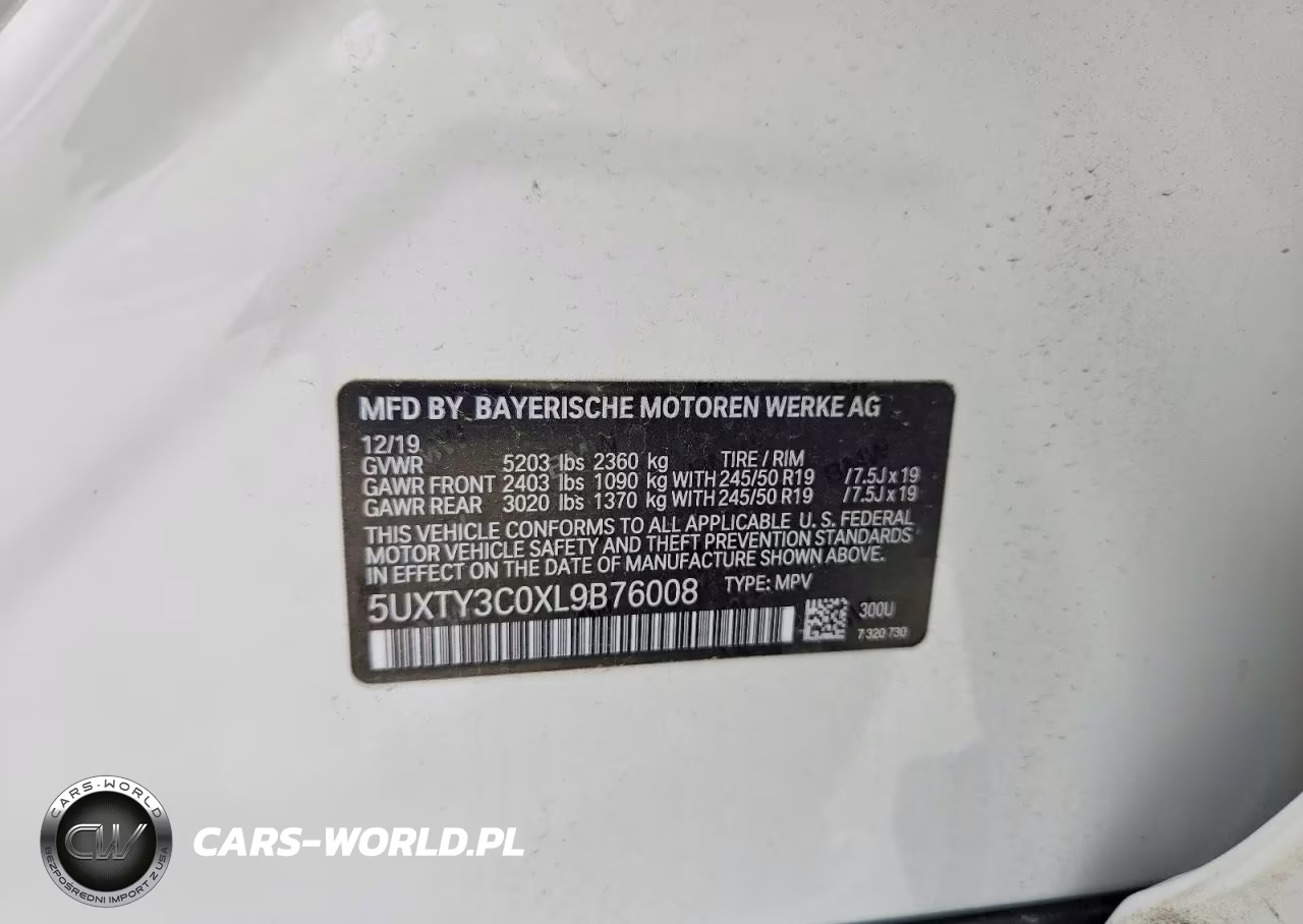 2020 BMW X3 Sdrive30I VIN:5UXTY3C0XL9B76008 - 12