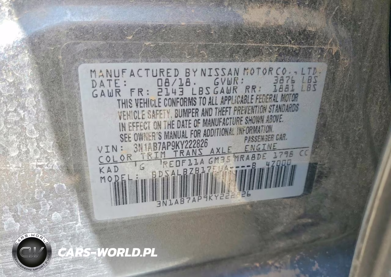 2019 Nissan Sentra S VIN:3N1AB7AP9KY222826 - 12