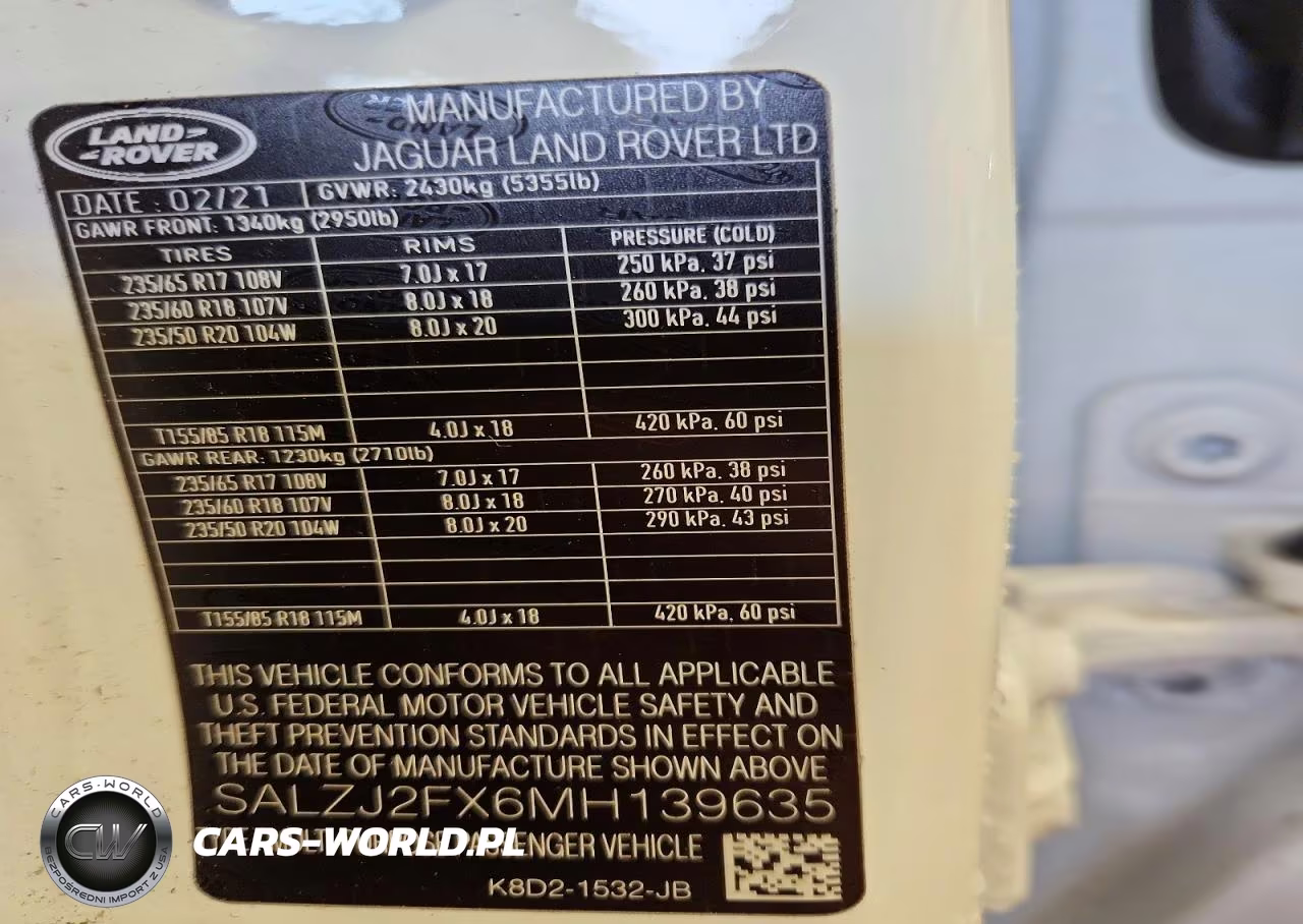2021 Land Rover Range Rover Evoque S VIN:SALZJ2FX6MH139635 - 13