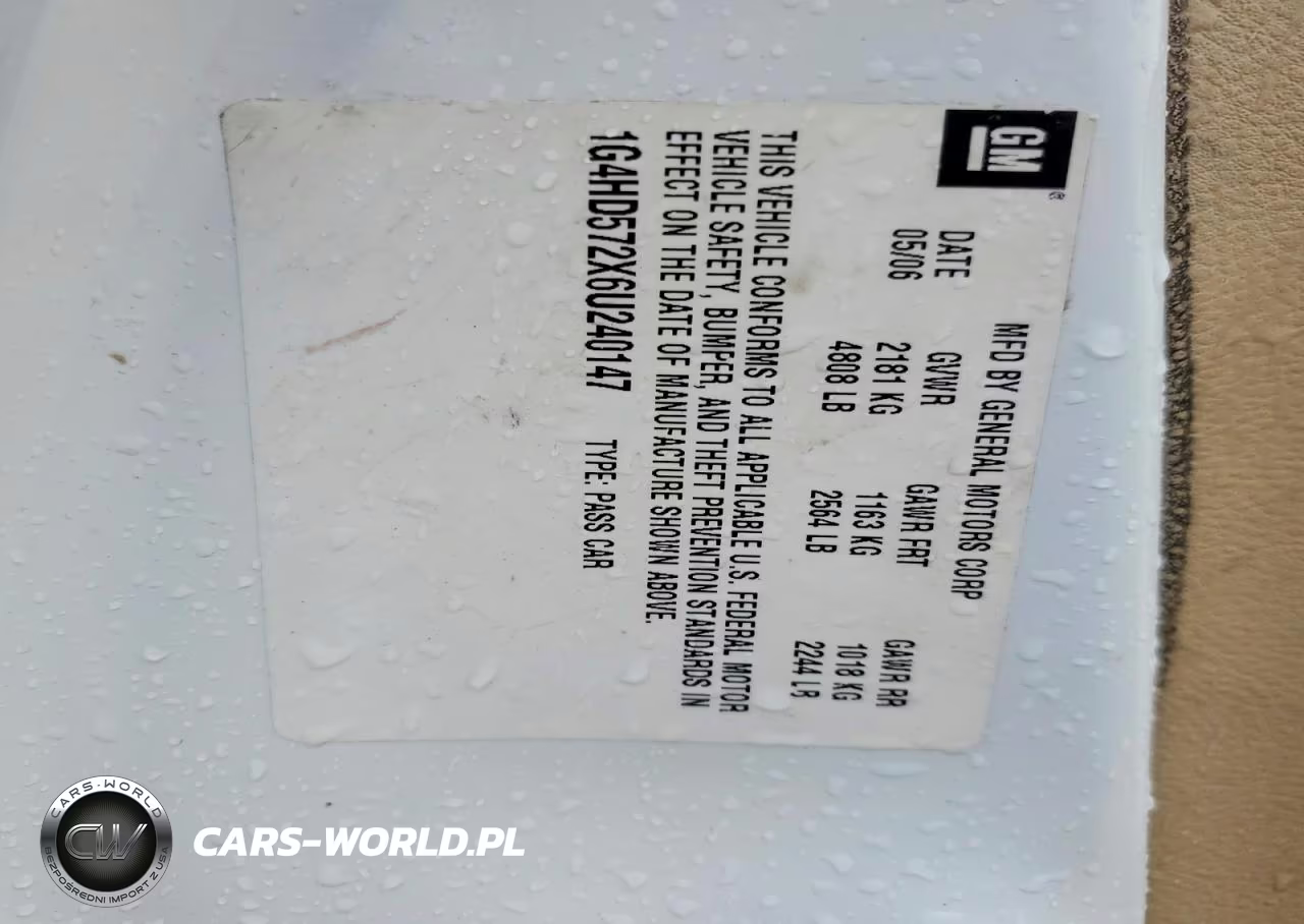 2006 Buick Lucerne Cxl VIN:1G4HD572X6U240147 - 12