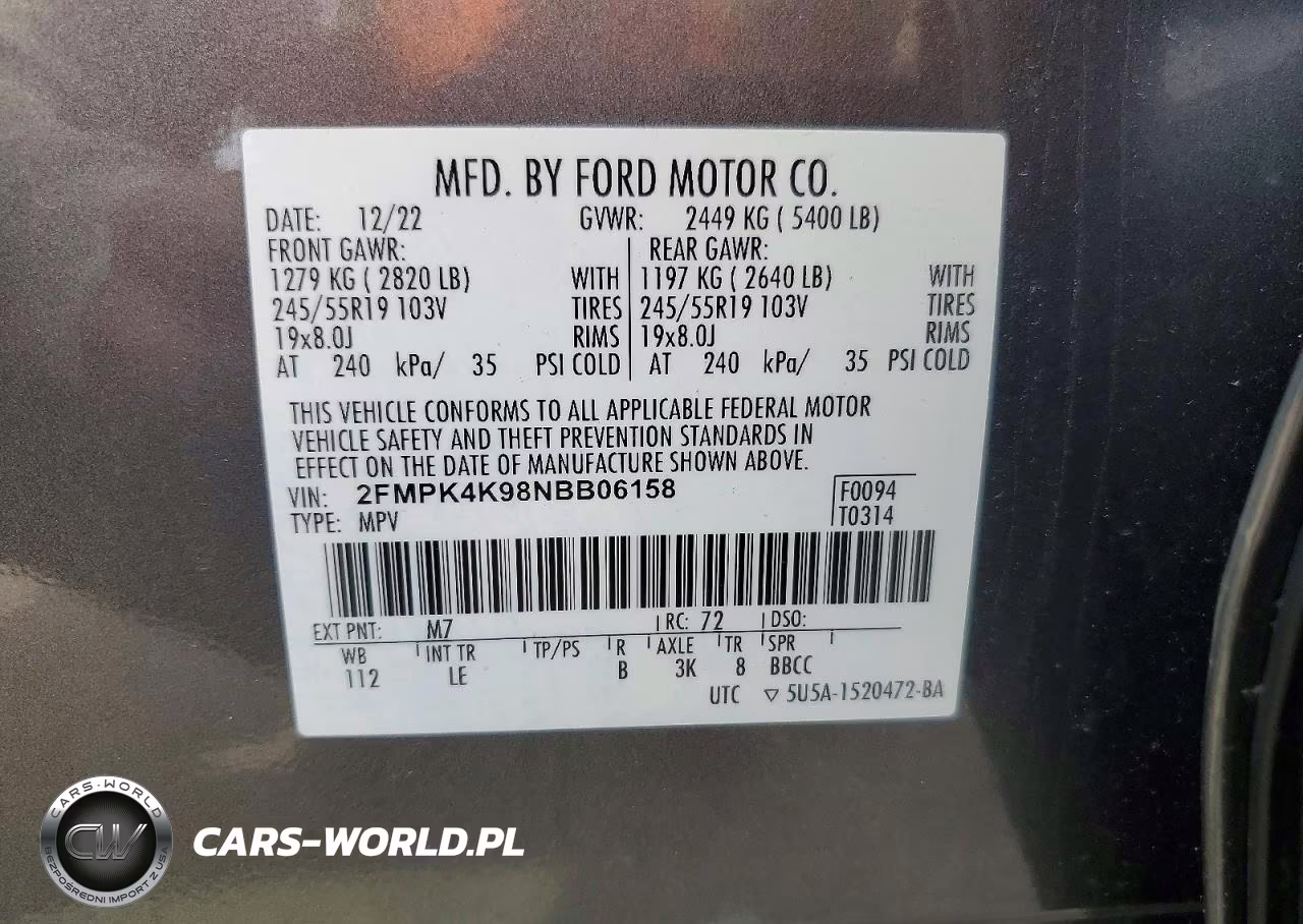 2022 Ford Edge Titanium VIN:2FMPK4K98NBB06158 - 13
