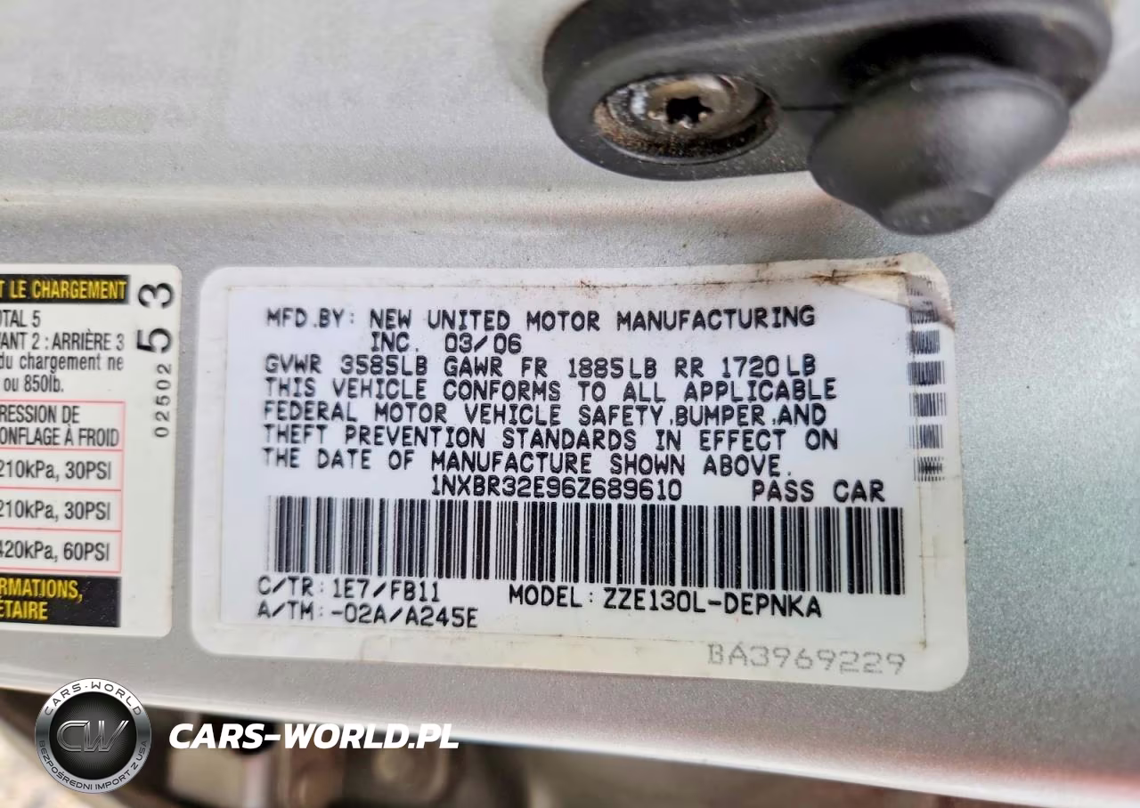 2006 Toyota Corolla Le VIN:1NXBR32E96Z689610 - 12
