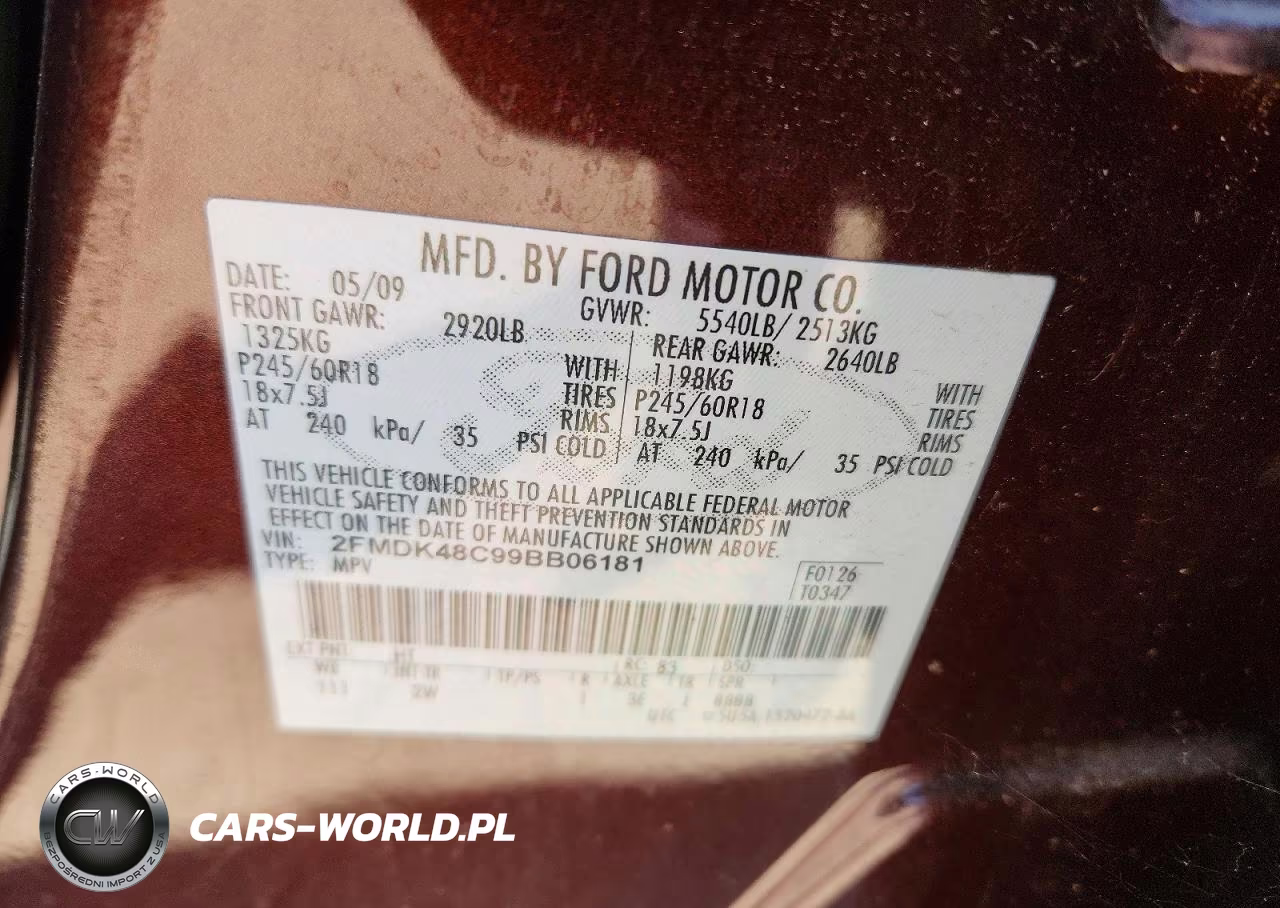 2009 Ford Edge Sel VIN:2FMDK48C99BB06181 - 13
