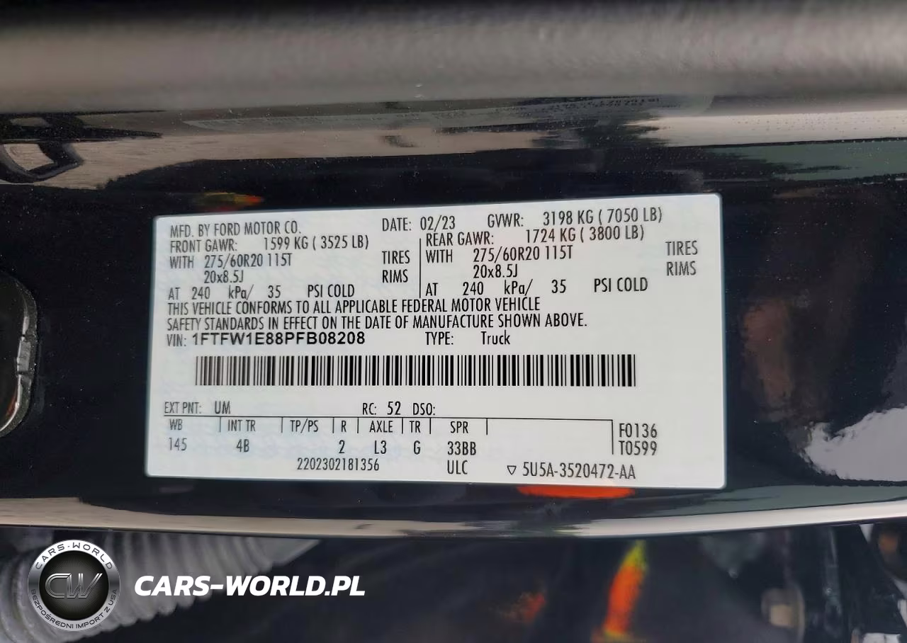 2023 Ford F150 Supercrew VIN:1FTFW1E88PFB08208 - 13