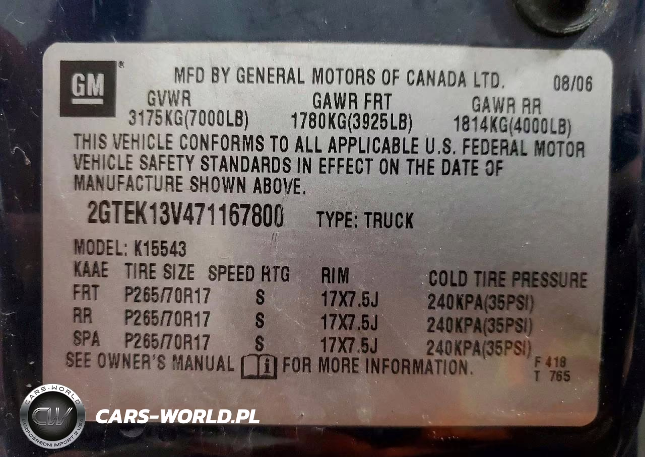 2007 GMC New Sierra K1500 VIN:2GTEK13V471167800 - 12