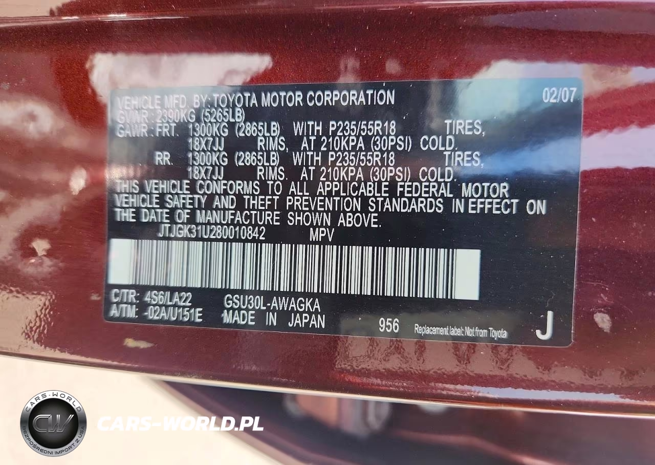 2008 Lexus Rx 350 VIN:JTJGK31U280010842 - 13